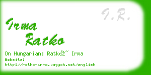 irma ratko business card